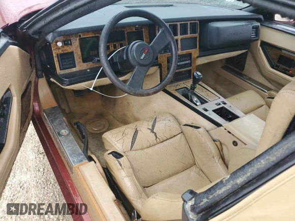 1987 Chevrolet Corvette with VIN 1G1YY3181H5121760, listed as a Copart auction lot 74564344 with 0 mi miles and Salvage Title. Bid and sale history available at carsss.com. Image 8.