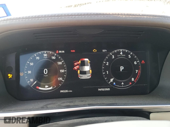 2020 Land Rover Range Rover P525 HSE with VIN SALGS2SE6LA589642, listed as a Copart auction lot 43607085 with 45,226 mi miles and Salvage title. Bid and sale history available at DreamBid. Image 9.