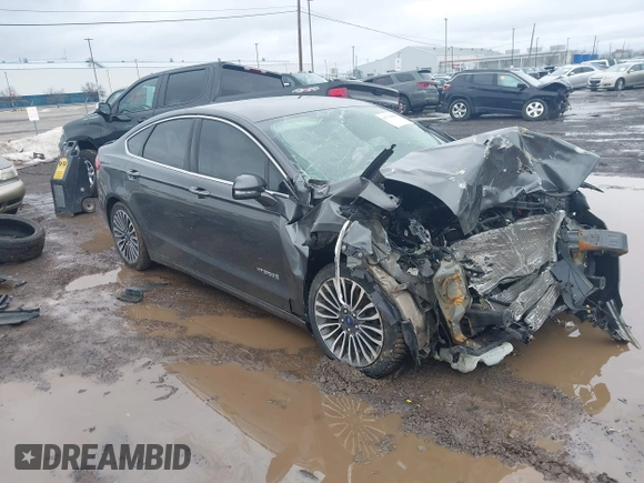 2017 Ford Fusion Hybrid Titanium z VIN 3FA6P0RU6HR279726, wystawiony jako IAAI lot #41736889 z przebiegiem 123 698 mil mil oraz . Historia ofert i sprzedaży dostępna na DreamBid. Obrazek 1.
