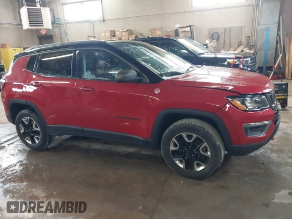 2018 Jeep Compass Trailhawk with VIN 3C4NJDDB5JT307366, listed as a IAAI auction lot 41839273 with 103,585 mi miles and . Bid and sale history available at carsss.com. Image 13.