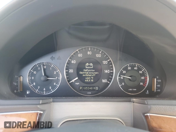 2003 Mercedes-Benz E-Class 5.0L with VIN WDBUF70J93A160425, listed as a Copart auction lot 85186494 with 185,348 mi miles and Salvage Title. Bid and sale history available at carsss.com. Image 9.