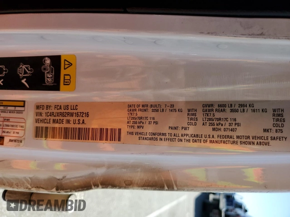 2024 Jeep Wrangler Rubicon X с VIN 1C4RJXR62RW167216, выставлен на аукционе Copart как лот 49034325 с пробегом Не указан миль и Списание • Salvage title. История ставок и продаж доступна на DreamBid. Изображение 13.