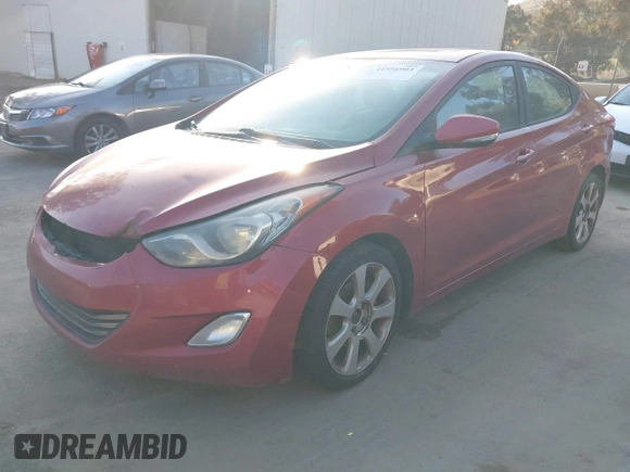 2012 Hyundai Elantra Limited with VIN KMHDH4AE2CU193594, listed as a IAAI auction lot 41556903 with 300,212 mi miles. Bid and sale history available at carsss.com. Image 2.