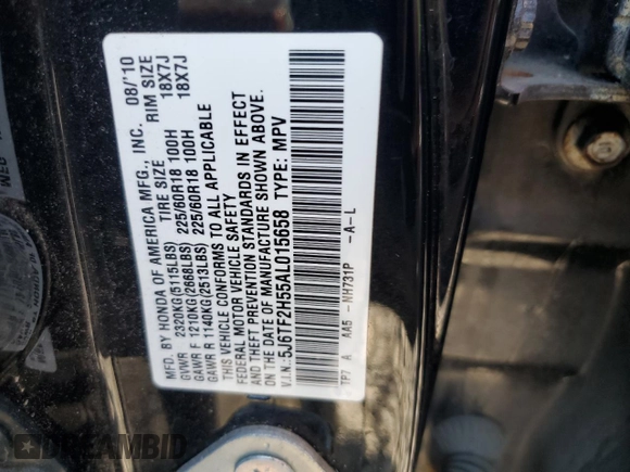2010 Honda Accord Crosstour EX-L with VIN 5J6TF2H55AL015658, listed as a Copart auction lot 69392634 with 232,939 mi miles and Salvage Title. Bid and sale history available at carsss.com. Image 14.