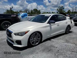 2015 Infiniti Q50 Sport with VIN JN1BV7AP4FM344160, listed as a Copart auction lot 61480985 with 99,666 mi miles and Salvage title. Bid and sale history available at DreamBid. Image 1.