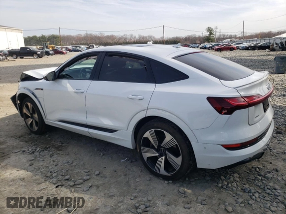 2021 Audi e-tron Sportback Prestige with VIN WA13AAGE4MB029393, listed as a Copart auction lot 46763104 with 34,805 mi miles and Salvage title. Bid and sale history available at DreamBid. Image 2.