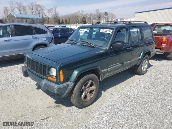 2001 Jeep Cherokee Sport with VIN 1J4FF48S71L574658, listed as a Copart auction lot 49113215 with 208,626 mi miles and Salvage Title. Bid and sale history available at carsss.com. Image 1.
