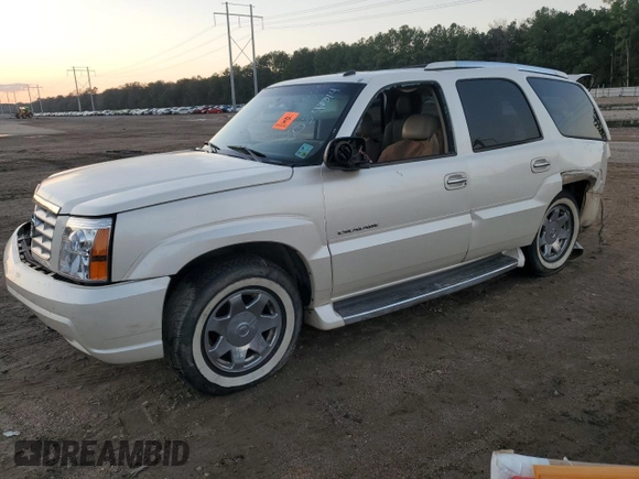 2003 Cadillac Escalade z VIN 1GYEC63T63R139405, wystawiony jako Copart lot #88884095 z przebiegiem Nie podano mil oraz Szkoda całkowita • Salvage title. Historia ofert i sprzedaży dostępna na DreamBid. Obrazek 1.