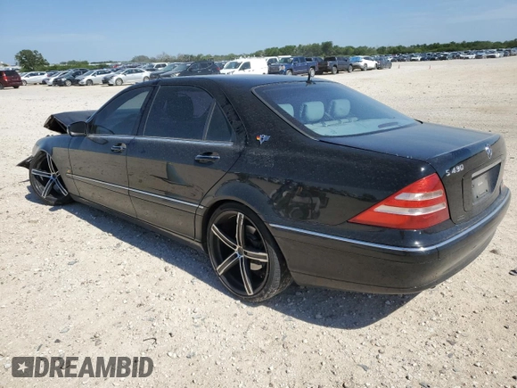 2001 Mercedes-Benz S 320/430/500 with VIN WDBNG70J21A221144, listed as a Copart auction lot 56856945 with Not provided miles and Salvage title. Bid and sale history available at DreamBid. Image 2.