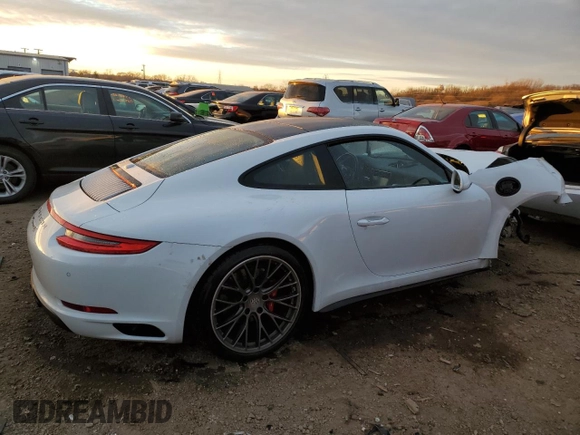 2018 Porsche 911 Carrera S with VIN WP0AB2A98JS122621, listed as a Copart auction lot 83550624 with 71,027 mi miles and Salvage Title. Bid and sale history available at carsss.com. Image 3.