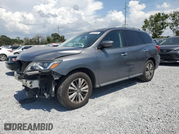 2018 Nissan Pathfinder SV with VIN 5N1DR2MNXJC659370, listed as a Copart auction lot 58705185 with 129,137 mi miles and Salvage title. Bid and sale history available at DreamBid. Image 1.