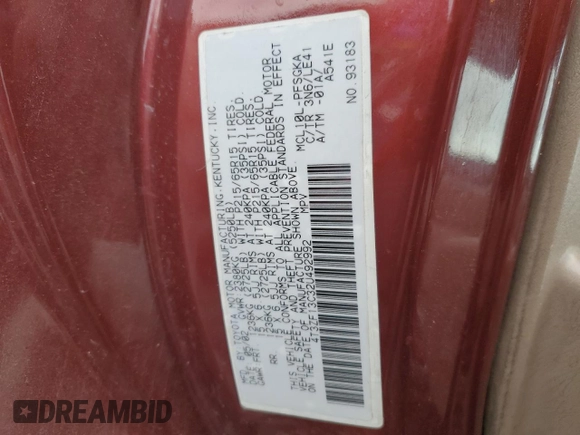2002 Toyota Sienna LE with VIN 4T3ZF13C32U492992, listed as a Copart auction lot 81666964 with 209,215 mi miles and Salvage Title. Bid and sale history available at carsss.com. Image 15.