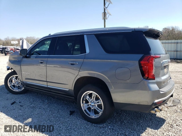 2021 GMC Yukon Denali with VIN 1GKS2DKL2MR129896, listed as a Copart auction lot 46808315 with 0 mi miles and Salvage Title. Bid and sale history available at carsss.com. Image 2.