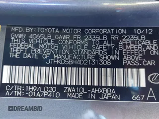 2013 Lexus CT 200h with VIN JTHKD5BH4D2131308, listed as a IAAI auction lot 42565139 with 148,988 mi miles and . Bid and sale history available at DreamBid. Image 9.