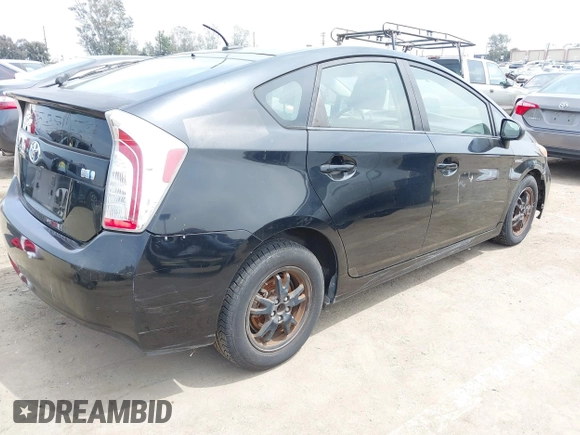 2013 Toyota Prius One with VIN JTDKN3DU8D1691254, listed as a IAAI auction lot 42047639 with 208,680 mi miles. Bid and sale history available at carsss.com. Image 4.