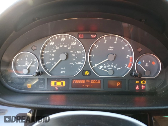 2001 BMW 3 Series 330Ci with VIN WBABN53421JU30014, listed as a Copart auction lot 46181895 with 238,938 mi miles and Salvage Title. Bid and sale history available at carsss.com. Image 9.