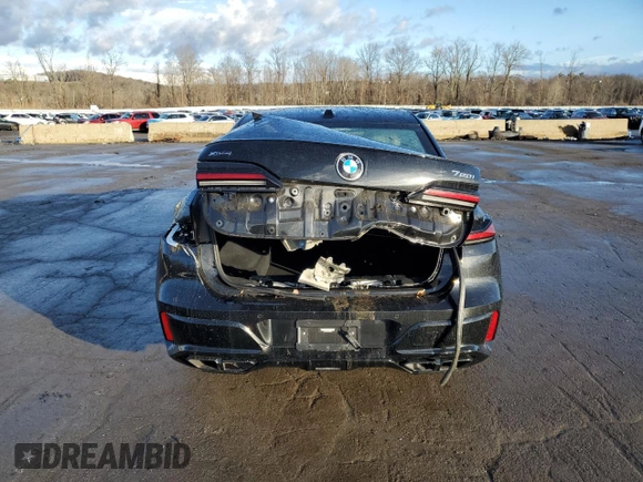 2023 BMW 7 Series 760i xDrive with VIN WBA33EJ0XPCM80117, listed as a Copart auction lot 84407104 with Not provided miles and Salvage title. Bid and sale history available at DreamBid. Image 6.