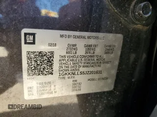 2018 GMC Acadia SLE with VIN 1GKKNLLS5JZ201631, listed as a Copart auction lot 52924405 with 126,052 mi miles and Salvage title. Bid and sale history available at DreamBid. Image 14.
