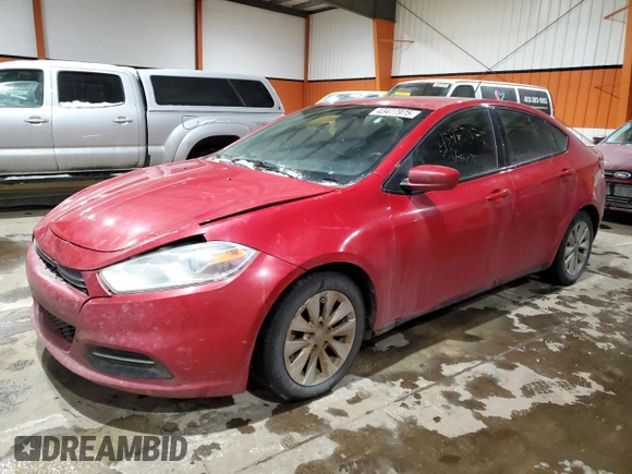 2014 Dodge Dart Aero with VIN 1C3CDFDH8ED696017, listed as a Copart auction lot 43477975 with 148,984 mi miles and Salvage Title. Bid and sale history available at carsss.com. Image 1.