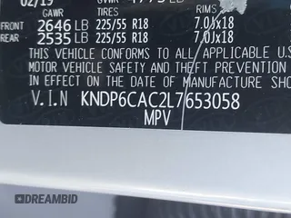 2020 Kia Sportage S with VIN KNDP6CAC2L7653058, listed as a IAAI auction lot 41477848 with 124,066 mi miles. Bid and sale history available at carsss.com. Image 9.