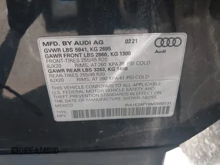 2021 Audi Q5 Premium Plus z VIN WA1E2AFY6M2060131, wystawiony jako IAAI lot #42484535 z przebiegiem 27 220 mil mil oraz . Historia ofert i sprzedaży dostępna na DreamBid. Obrazek 9.