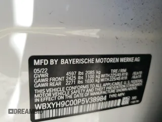 2023 BMW X2 sDrive28i with VIN WBXYH9C00P5V38984, listed as a Copart auction lot 50739725 with 47,287 mi miles and Salvage Title. Bid and sale history available at carsss.com. Image 12.