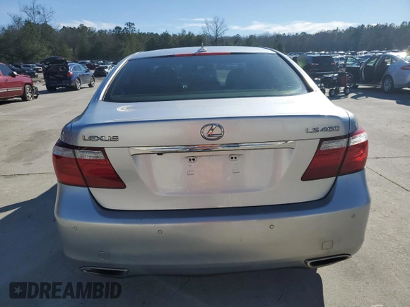 2008 Lexus LS 460 with VIN JTHBL46F185053614, listed as a Copart auction lot 46402145 with 174,227 mi miles and Salvage Title. Bid and sale history available at DreamBid. Image 6.