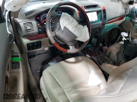 2008 Lexus GX 470 with VIN JTJBT20X380163291, listed as a Copart auction lot 51353695 with 190,640 mi miles and Salvage Title. Bid and sale history available at DreamBid. Image 8.