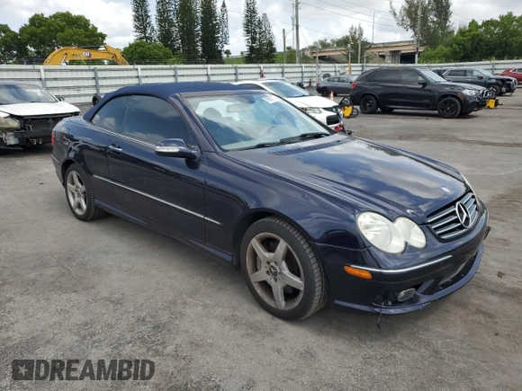 2005 Mercedes-Benz CLK 500 with VIN WDBTK75G65T040674, listed as a Copart auction lot 59931775 with 672 mi miles and Clean title. Bid and sale history available at DreamBid. Image 4.