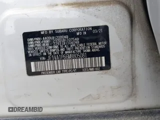2021 Subaru WRX Limited with VIN JF1VA1P66M8805081, listed as a IAAI auction lot 41925120 with 47,227 mi miles and . Bid and sale history available at DreamBid. Image 9.