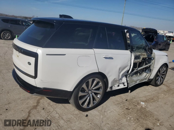2023 Land Rover Range Rover SE with VIN SALKP9FU1PA009600, listed as a Copart auction lot 43572465 with 23,121 mi miles and Salvage Title. Bid and sale history available at carsss.com. Image 3.