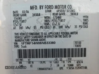 2006 Ford F-150 XL with VIN 1FTRF14W06NB33380, listed as a Copart auction lot 46716815 with 73,037 mi miles and Salvage Title. Bid and sale history available at carsss.com. Image 13.