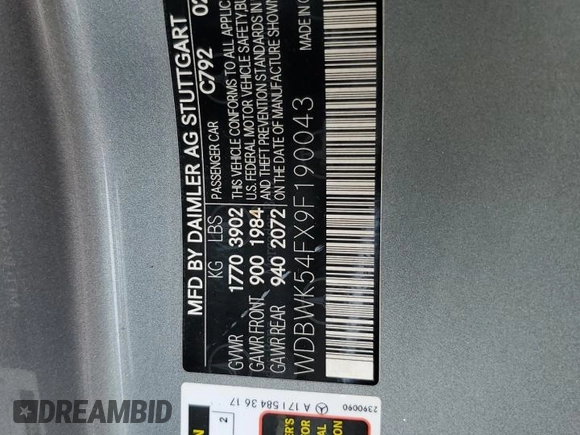 2009 Mercedes-Benz SLK-Class 3.0L with VIN WDBWK54FX9F190043, listed as a Copart auction lot 73045024 with 0 mi miles and Non Repairable. Bid and sale history available at carsss.com. Image 13.