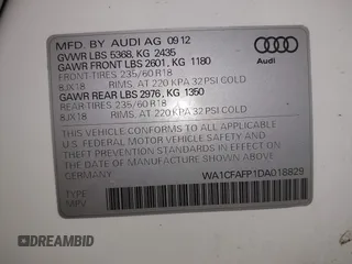 2013 Audi Q5 Premium с VIN WA1CFAFP1DA018829, выставлен на аукционе IAAI как лот 42591929 с пробегом 92 441 миль миль и . История ставок и продаж доступна на DreamBid. Изображение 9.