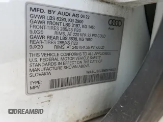 2022 Audi Q7 Premium Plus with VIN WA1LJBF73ND016522, listed as a Copart auction lot 47744775 with 42,778 mi miles and Salvage title. Bid and sale history available at DreamBid. Image 13.