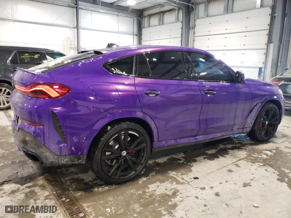 2022 BMW X6 M50i with VIN 5UXCY8C07N9K85135, listed as a Copart auction lot 45385725 with 57,106 mi miles and Salvage Title. Bid and sale history available at carsss.com. Image 3.