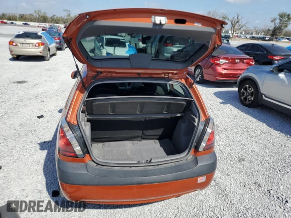 2009 Kia Rio LX with VIN KNADE243896494604, listed as a Copart auction lot 44298485 with 75,326 mi miles and Non Repairable. Bid and sale history available at carsss.com. Image 6.