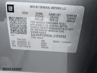 2020 Cadillac XT6 FWD Premium Luxury with VIN 1GYKPCRSXLZ105231, listed as a IAAI auction lot 41735556 with 70,319 mi miles. Bid and sale history available at carsss.com. Image 9.