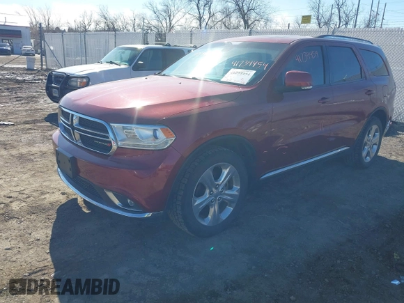 2015 Dodge Durango Limited with VIN 1C4RDJDG5FC688626, listed as a IAAI auction lot 41734454 with 156,869 mi miles and . Bid and sale history available at DreamBid. Image 20.