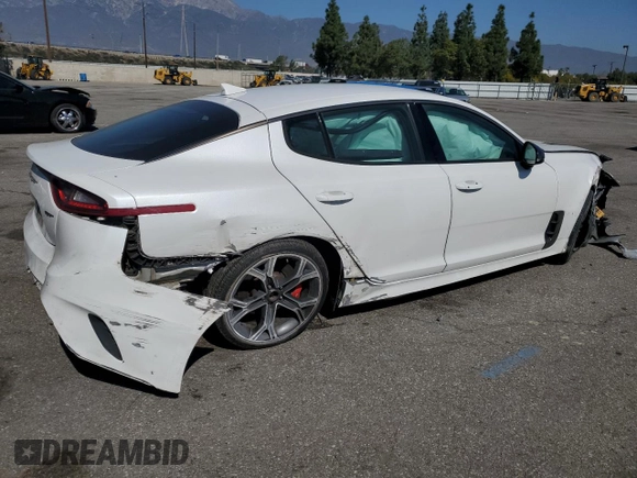 2019 Kia Stinger GT with VIN KNAE35LC9K6052417, listed as a Copart auction lot 46879775 with Not Provided miles and Salvage Title. Bid and sale history available at carsss.com. Image 3.