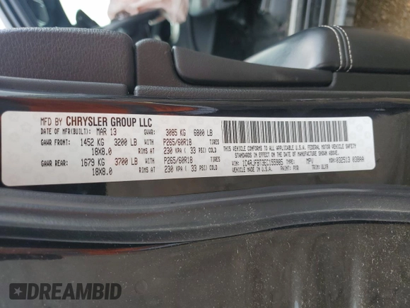 2014 Jeep Grand Cherokee Limited with VIN 1C4RJFBT3EC155985, listed as a Copart auction lot 54411025 with 110,826 mi miles and Salvage title. Bid and sale history available at DreamBid. Image 12.