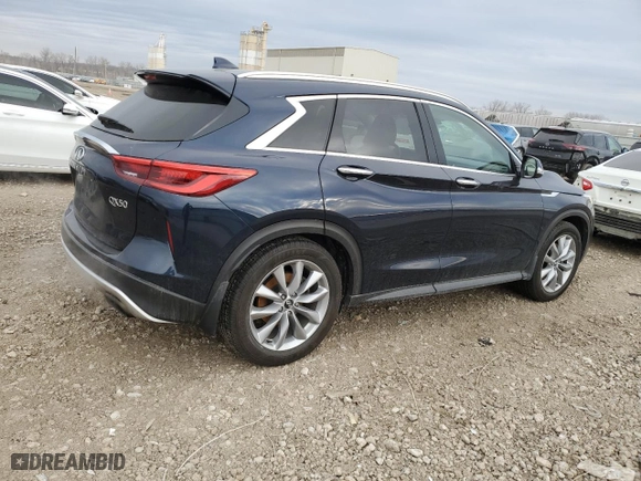 2019 Infiniti QX50 PURE with VIN 3PCAJ5M33KF146271, listed as a Copart auction lot 86974254 with 56,258 mi miles and Salvage Title. Bid and sale history available at carsss.com. Image 3.