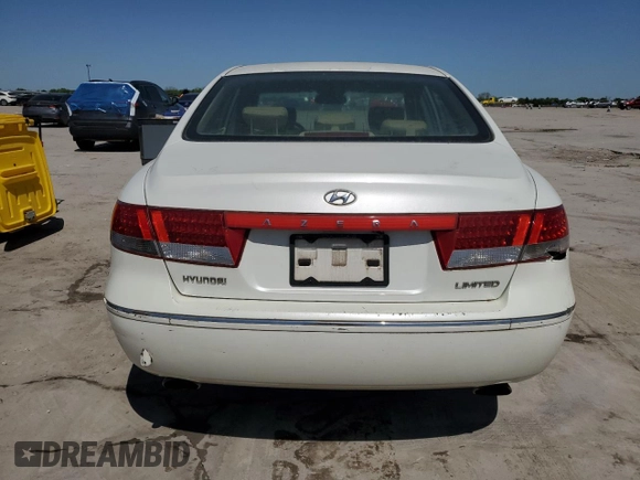 2006 Hyundai Azera SE with VIN KMHFC46F56A098008, listed as a Copart auction lot 51842105 with 129,476 mi miles and Clean title. Bid and sale history available at DreamBid. Image 6.