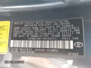 2009 Toyota Camry z VIN 4T4BE46K79R098543, wystawiony jako IAAI lot #42479283 z przebiegiem 140 588 mil mil oraz . Historia ofert i sprzedaży dostępna na DreamBid. Obrazek 9.