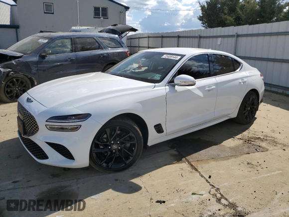 2022 Genesis G70 2.0T z VIN KMTG34TA2NU097012, wystawiony jako Copart lot #72409144 z przebiegiem 56 103 mil mil oraz Szkoda całkowita • Salvage title. Historia ofert i sprzedaży dostępna na DreamBid. Obrazek 1.