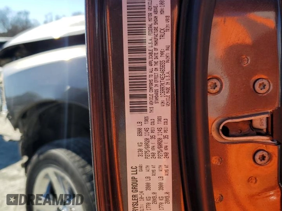 2014 Ram 1500 Express with VIN 1C6RR7KT4ES465655, listed as a Copart auction lot 46480185 with 138,510 mi miles and Salvage Title. Bid and sale history available at carsss.com. Image 14.