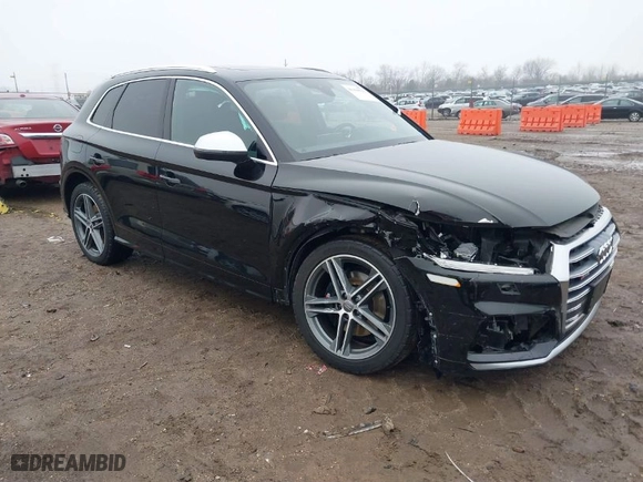 2019 Audi SQ5 Premium Plus with VIN WA1B4AFY8K2001737, listed as a IAAI auction lot 41494829 with 47,569 mi miles. Bid and sale history available at carsss.com. Image 1.