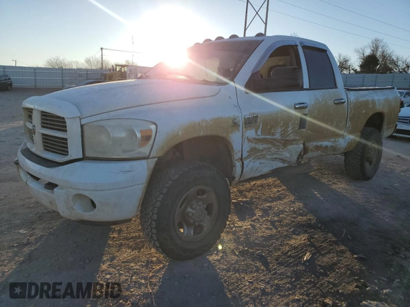 2007 Dodge Ram 2500 SLT with VIN 3D7KS28A17G796037, listed as a Copart auction lot 42055675 with 0 mi miles and Salvage Title. Bid and sale history available at carsss.com. Image 1.