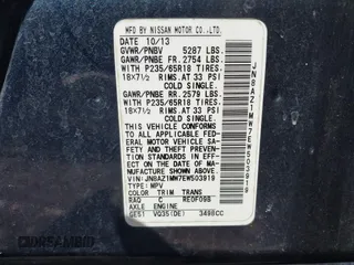 2014 Nissan Murano S with VIN JN8AZ1MW7EW503919, listed as a IAAI auction lot 41622272 with 136,590 mi miles and . Bid and sale history available at DreamBid. Image 9.