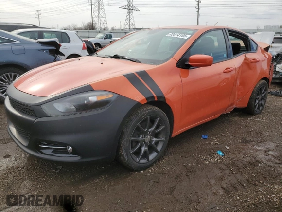 2015 Dodge Dart SXT with VIN 1C3CDFBB9FD362482, listed as a Copart auction lot 42814185 with 80,863 mi miles and Salvage Title. Bid and sale history available at DreamBid. Image 1.